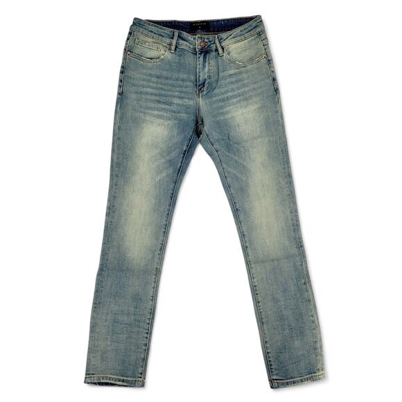 Richie Le Mens Straight‎ Leg Stretch Denim Jeans RLC-114 Vintage Wash Distressed - Picture 1 of 6